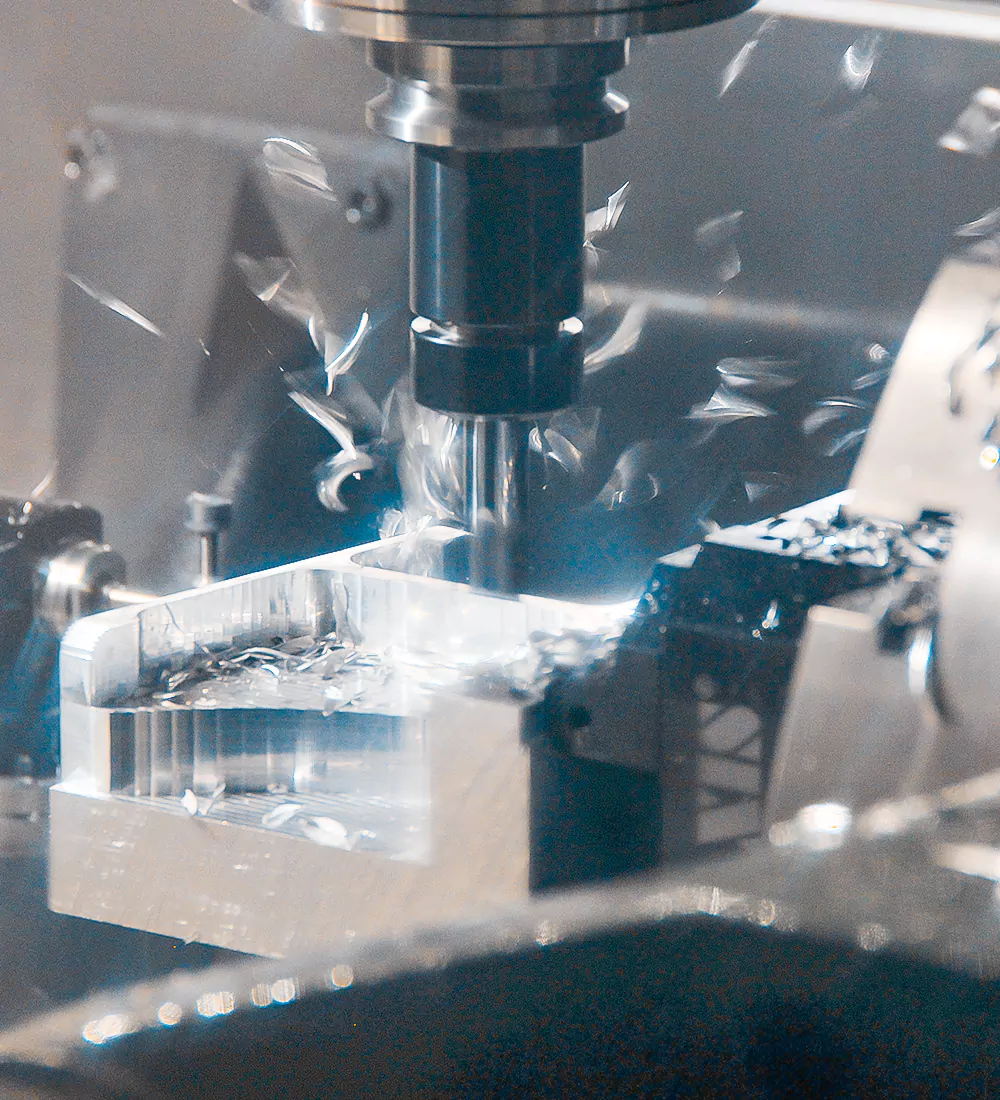 5-axis CNC machining aerospace-grade titanium components