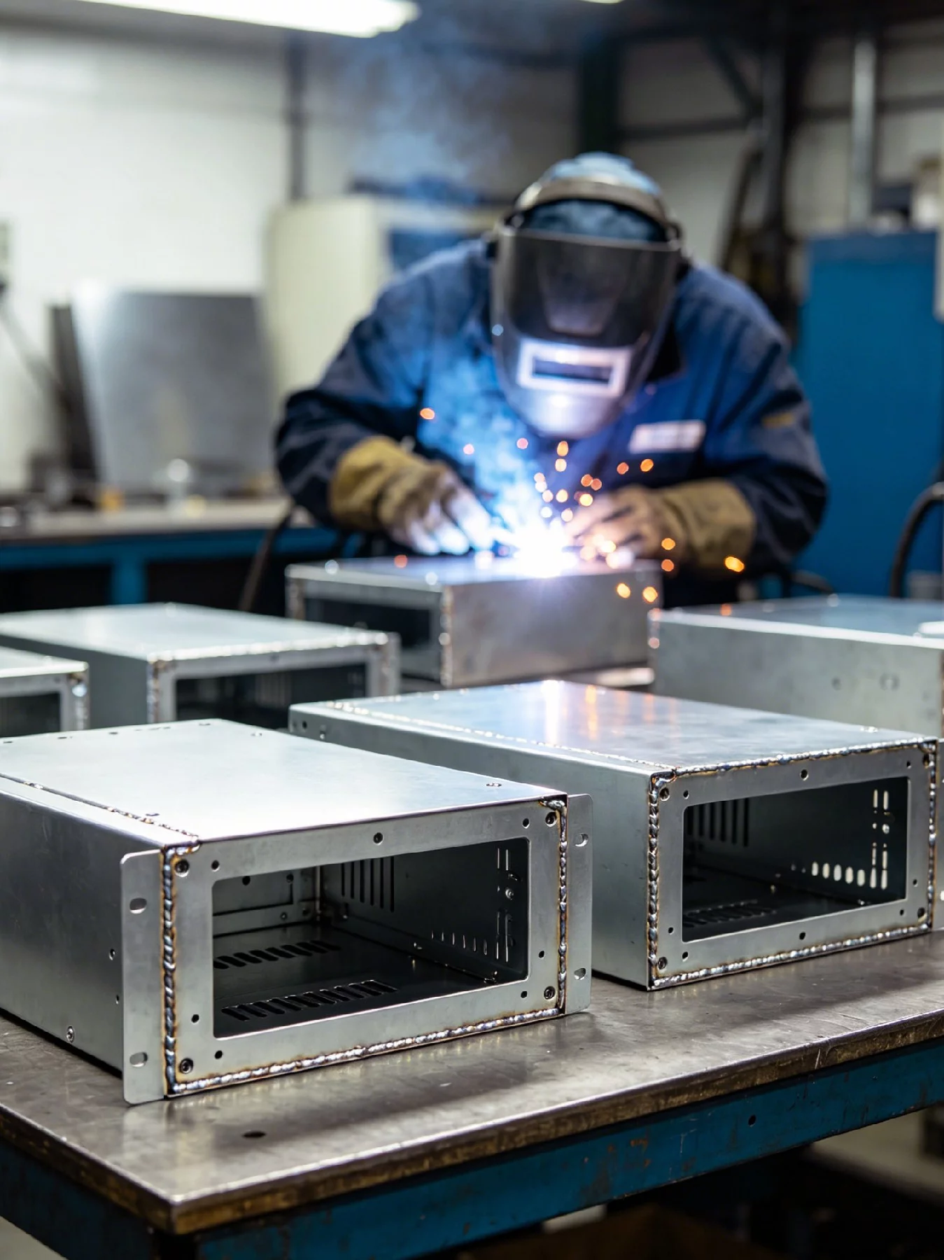 Welded chassis and housings for electronics and equipment