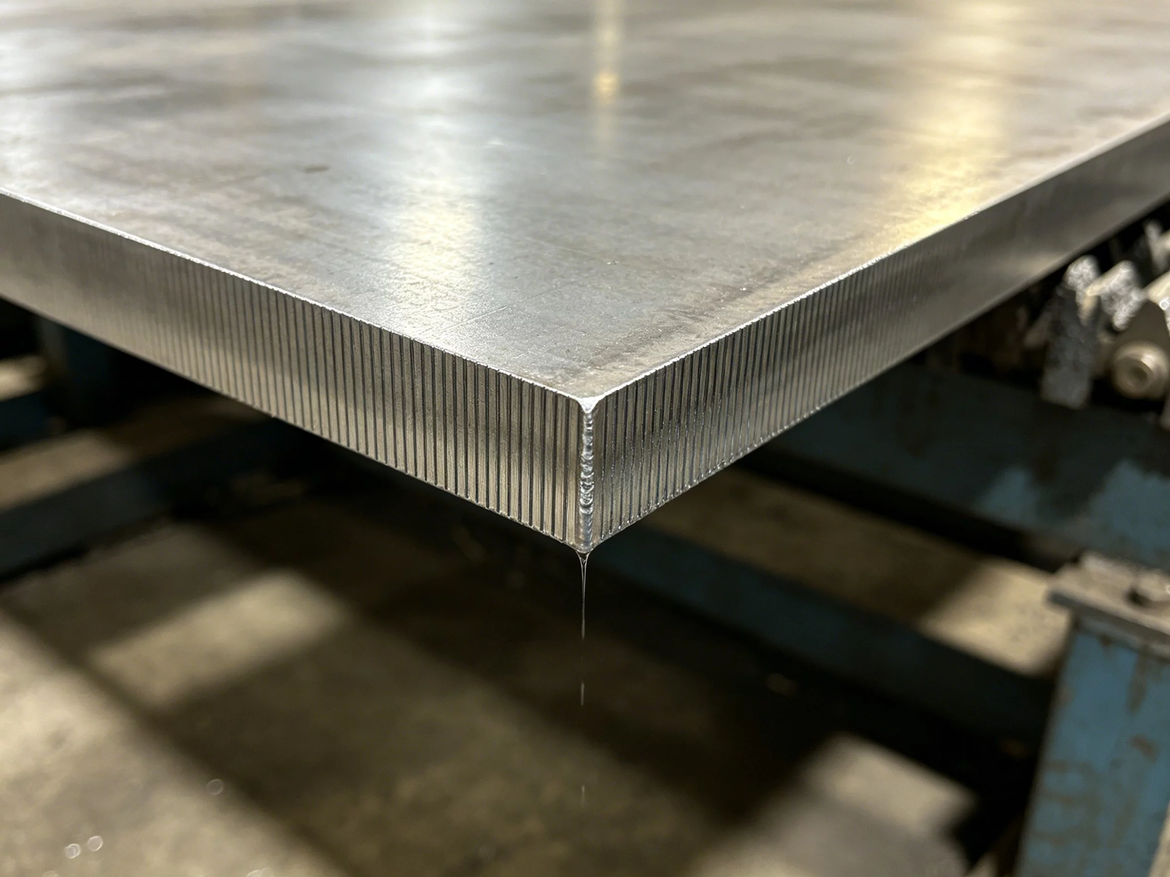 Edge striations on waterjet-cut edge