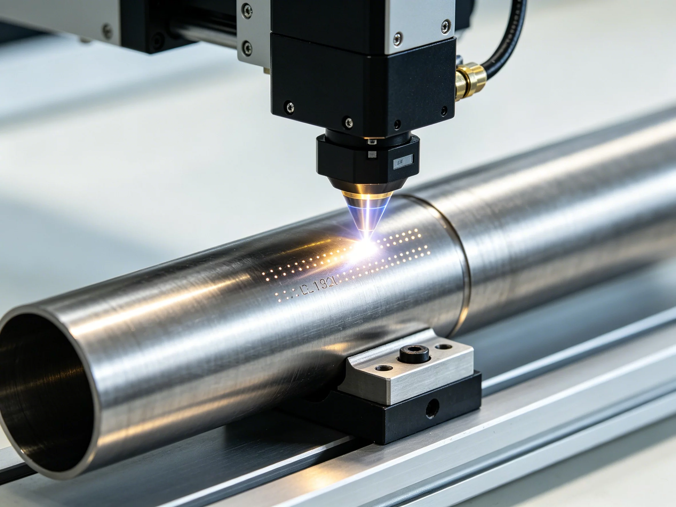 Laser marking on tube components