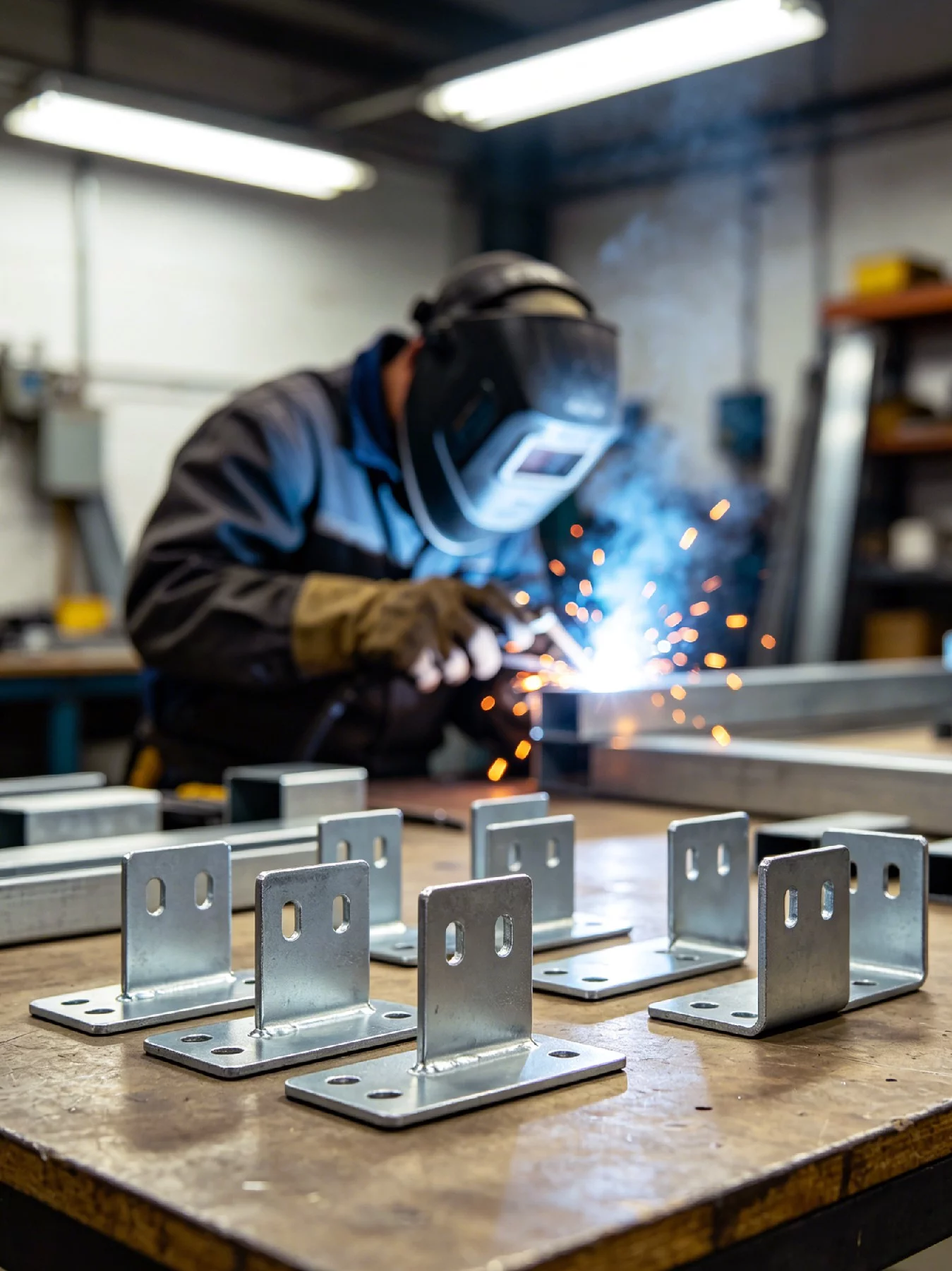 Custom welded metal brackets and mounting hardware