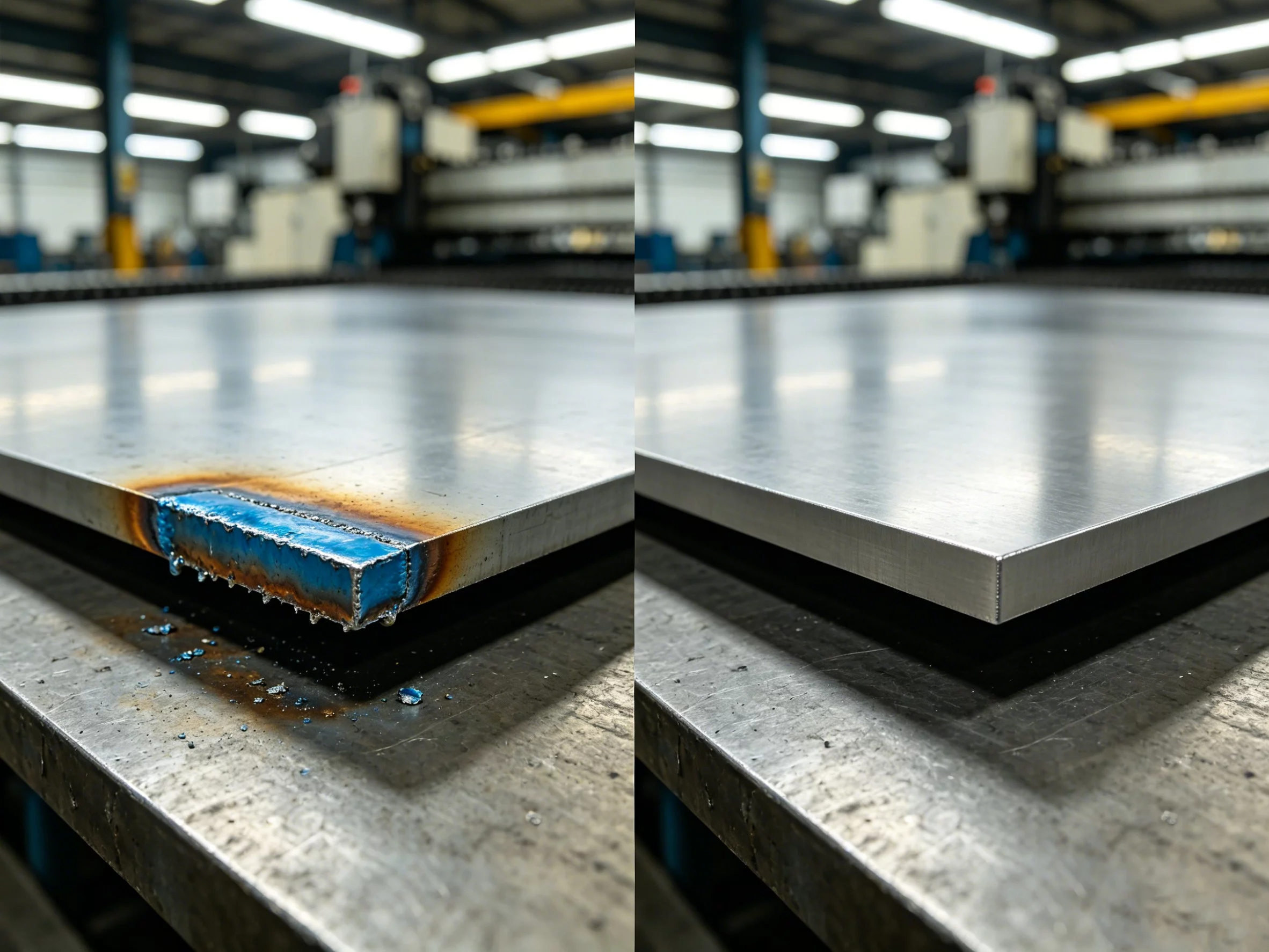 No heat-affected zone on waterjet-cut part