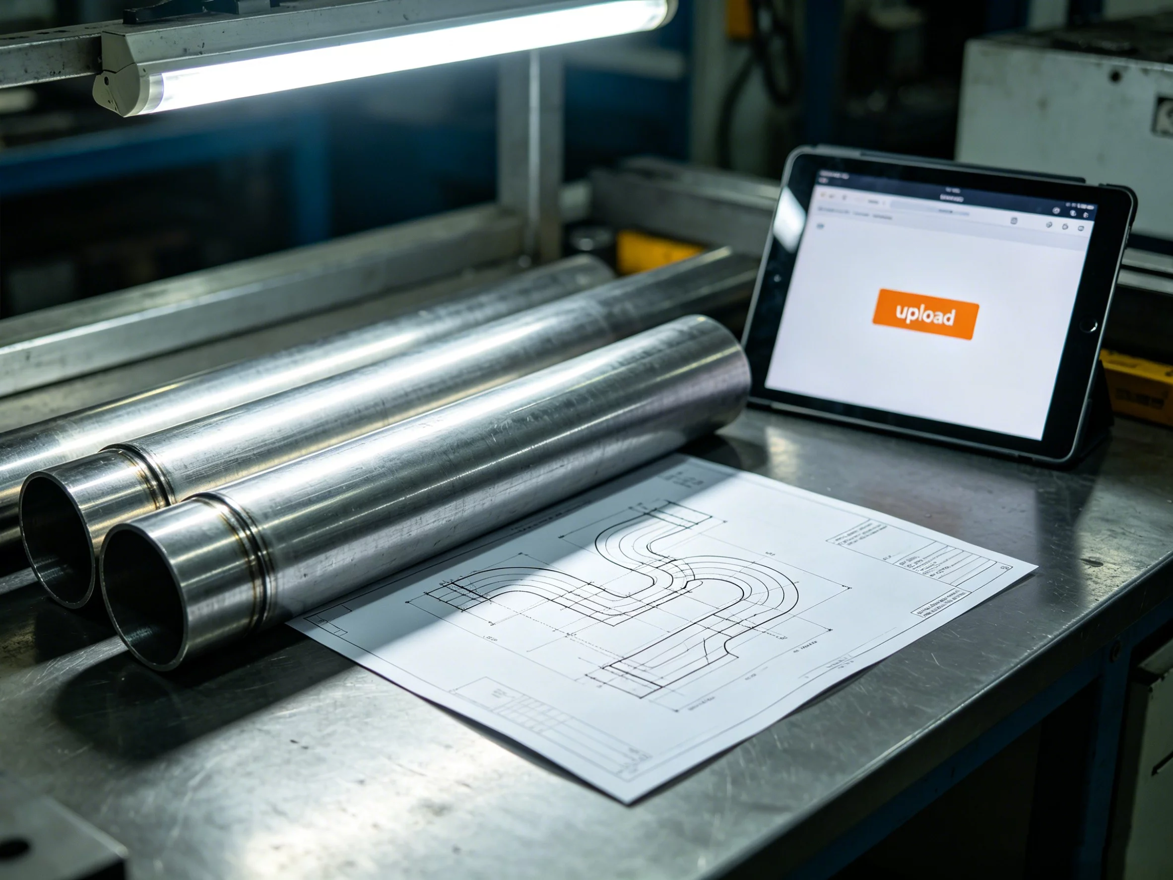 Upload CAD files for waterjet cutting project