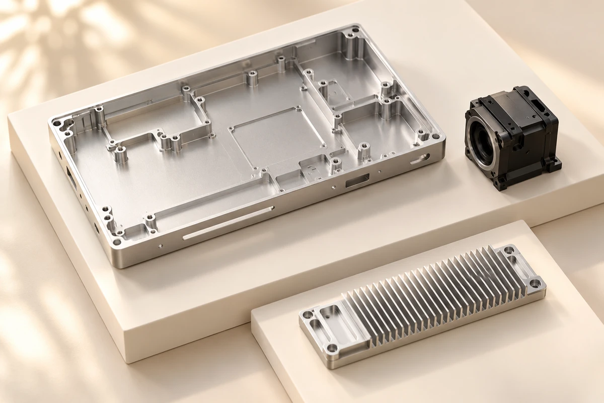 Ejemplos de carcasas y disipadores térmicos para productos electrónicos de consumo mecanizados con CNC