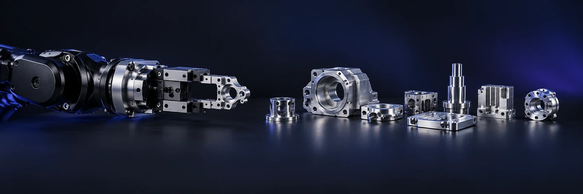 Illustrative CNC-machined robotics and automation components
